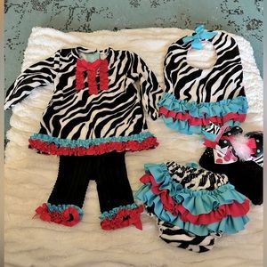 Mud Pie Zebra 0-6 months